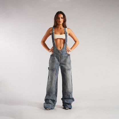 Loose Suspender Jumpsuit Streetwear Jeans Pants | zäh