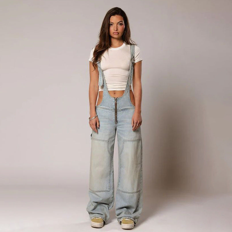 Loose Suspender Jumpsuit Streetwear Jeans Pants | zäh