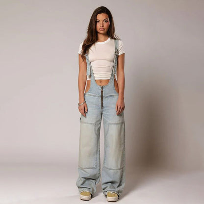 Loose Suspender Jumpsuit Streetwear Jeans Pants | zäh